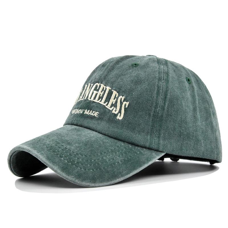 Retro bavlněná baseballová čepice Muži Ženy Letter Výšivka Hip Hop Klobouk Unisex Jaro Léto Nastavitelné Sportovní čepice Snapback