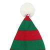 Knitted Christmas Hat For Adults Unisex Cute Green Red Striped Xmas Hat For New Year Festive Party
