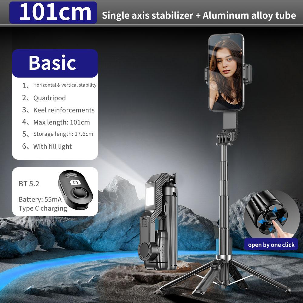 Gimbal Stabilizer for Smartphone W/360° Rotation for iPhone Andriod Sefie Stick Tripod for TIK Tok YouTube Vlogging