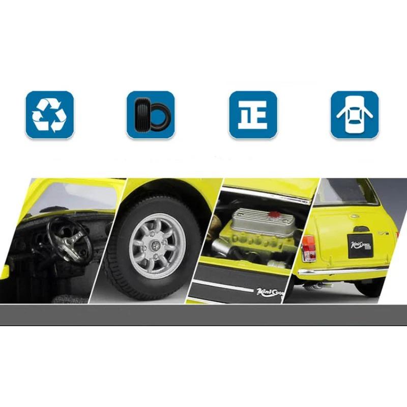 WELLY 1/24 MINI COOPER 1300 Alloy Mini Car Model Diecasts Metal Classic Car Vehicles Model High Simulation Collection Kids Gifts