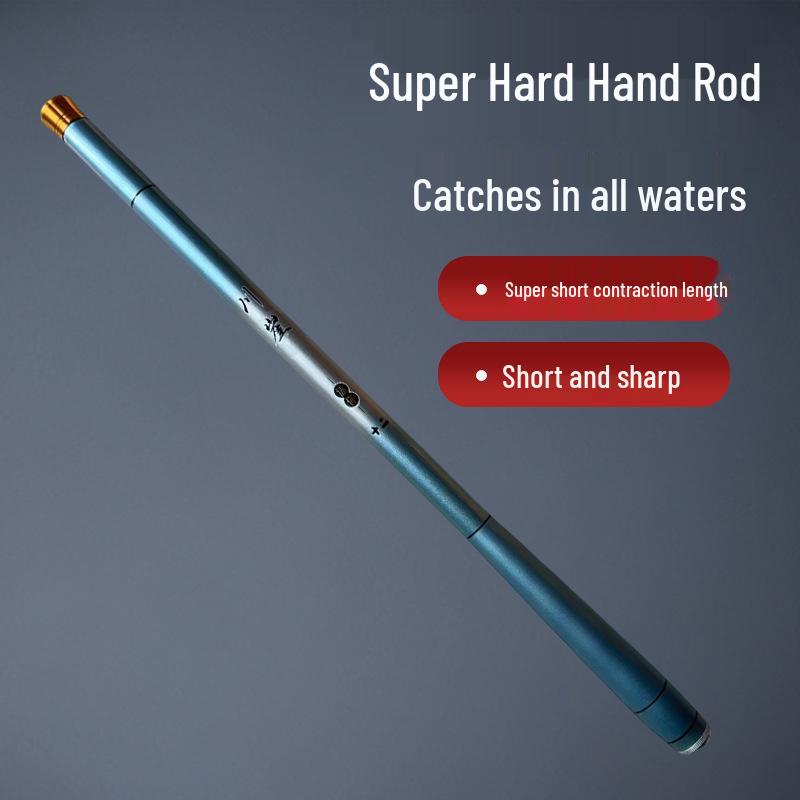19-Section Super-Hard Carbon Stream Rod, Ultra-Compact Retractable 43cm, Black for Competition Use