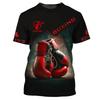 Boxer Uniform Pattern T Shirt For Men Customized Name 3D Printed Short Sleeve Tops Summer Casual Round Neck Loose Tee Shirts