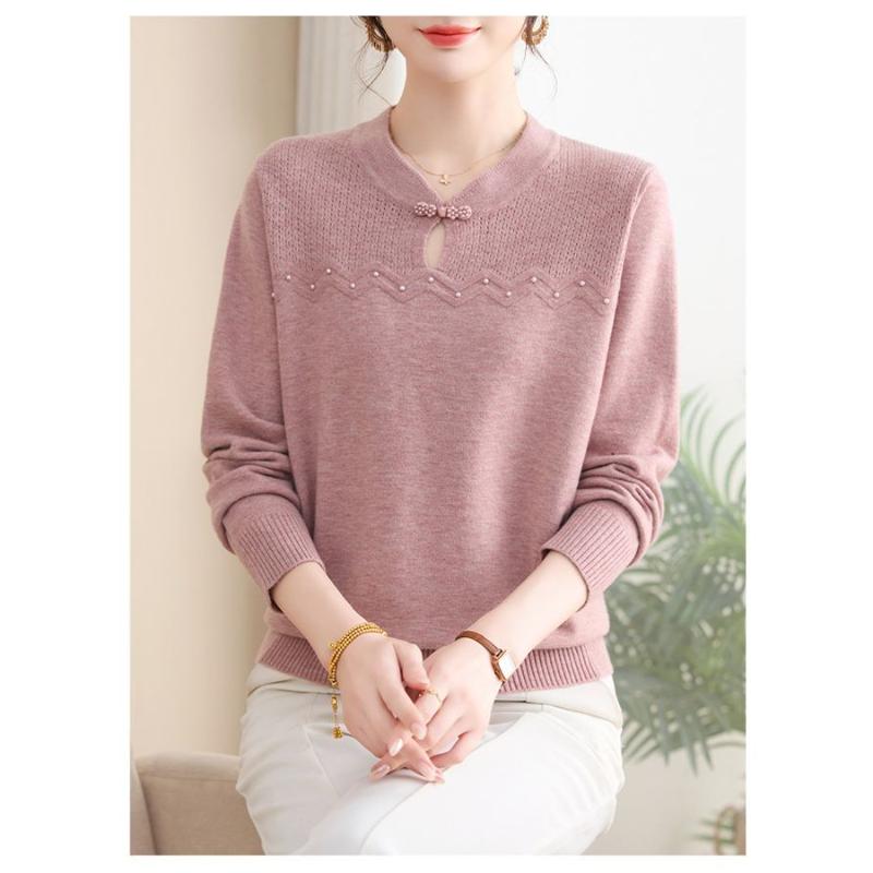 

Модный Свободный Базовый Повседневный и Универсальный Пуловер Круглый Вырез Ажурный Модный Однотонный Свитер Вязаный Топ с Длинным Рукавом XL розовый