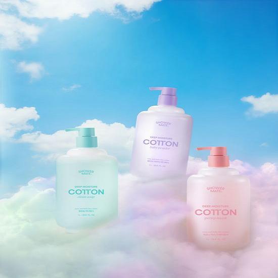 Shower Mate Deep Moisture Cotton Body Wash 1L (Choose 1 of 3 Types)