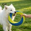 Outdoor Interactive Dog Toys Dental Tug Toy, Textured Woven Nylon Chew Teeth Cleaning Training for Dogs Round or Figure 8 Design, Washable Toy Chewing