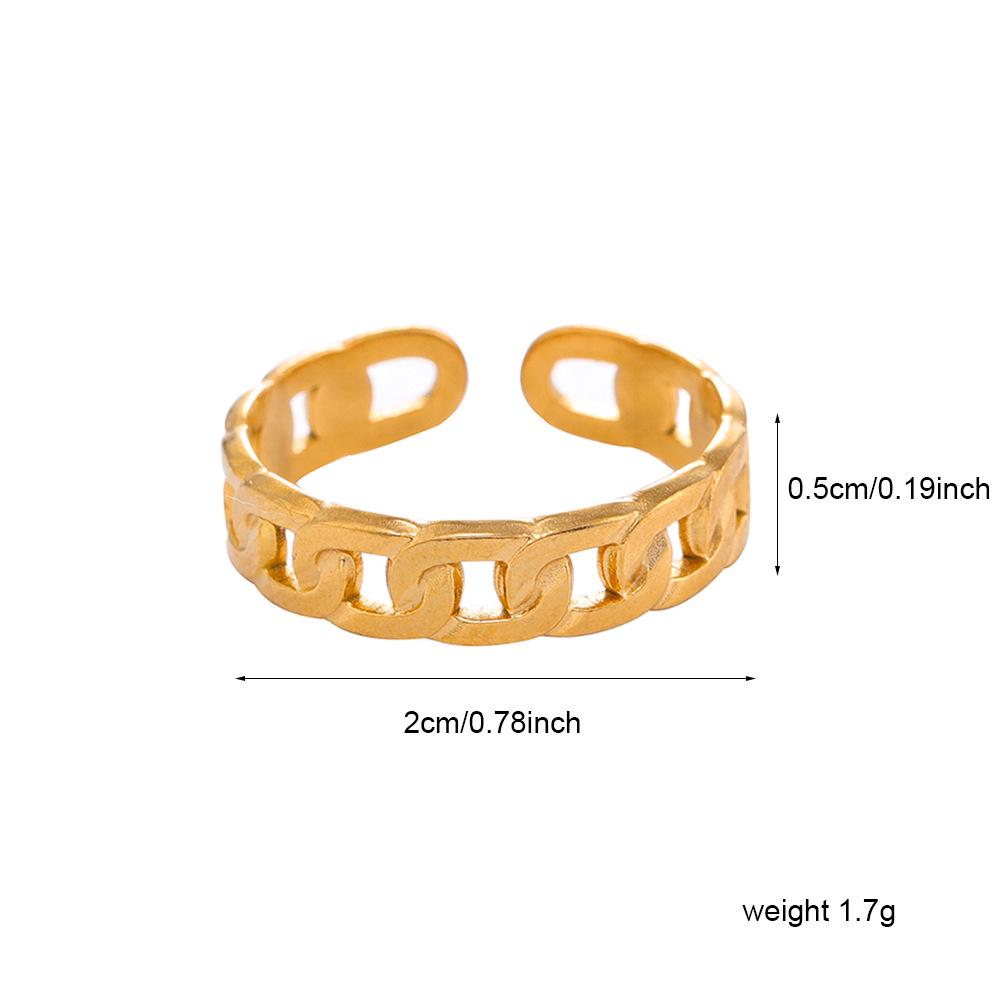 Xiaohongshu Damen 18K Goldplattierter Mode Titanstahl Ring - High-End, Farbecht, Leichter Luxus Stil.