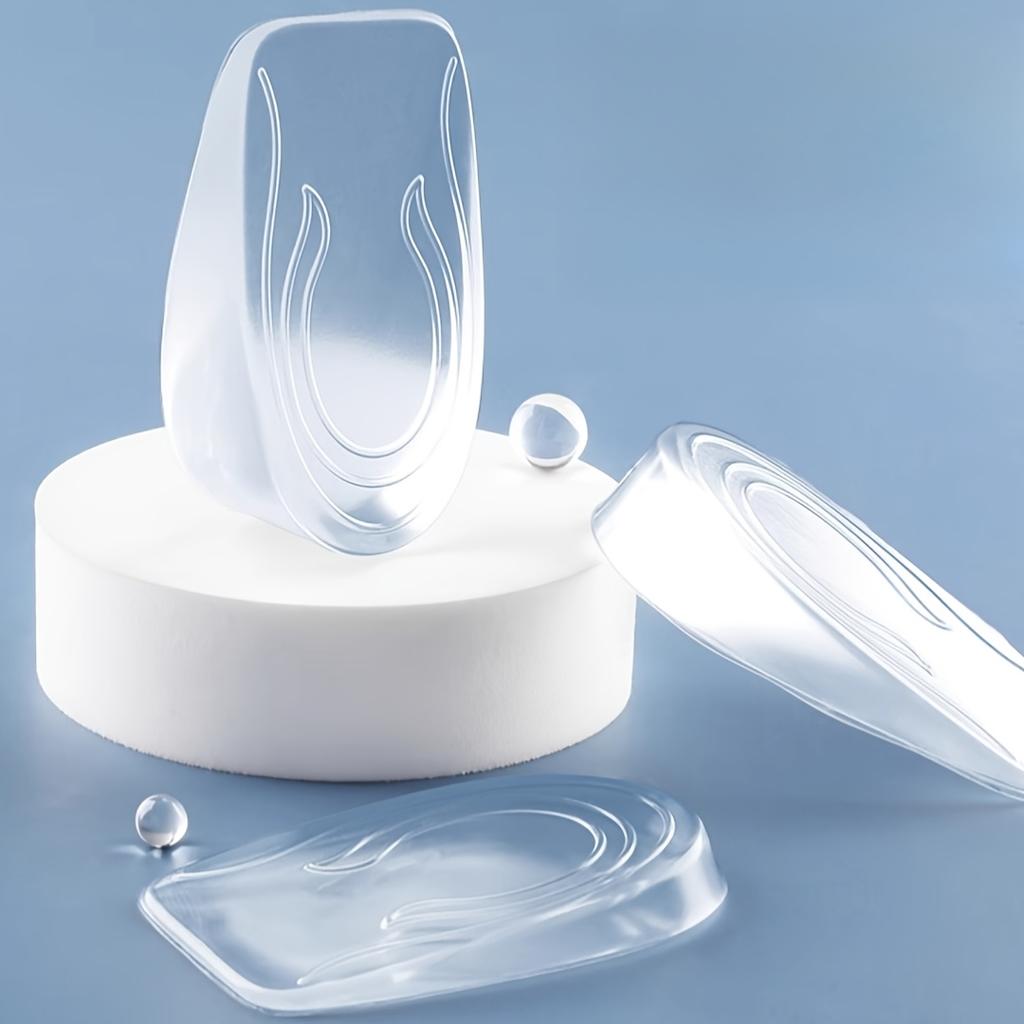 1 Pair Transparent Silicone Insoles, Non-Slip Shock-Absorbing Height-Increasing Insoles, Comfortable and Invisible, Suitable for All Shoe Types
