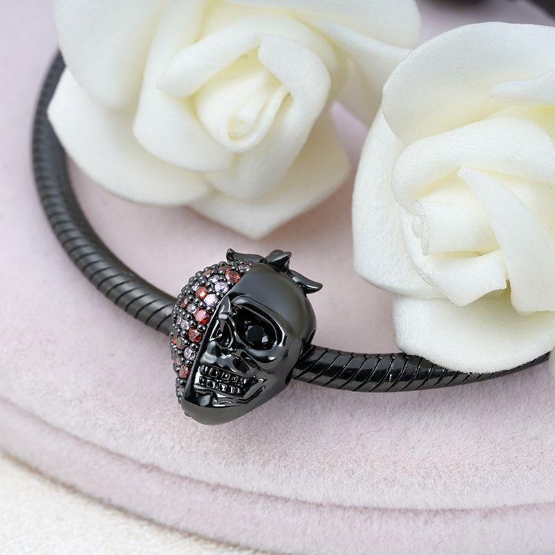 925 Silver Halloween Skull Dreamcatcher Charm Pendant DIY Bracelet Jewelry Women Gift Fashion Accessories