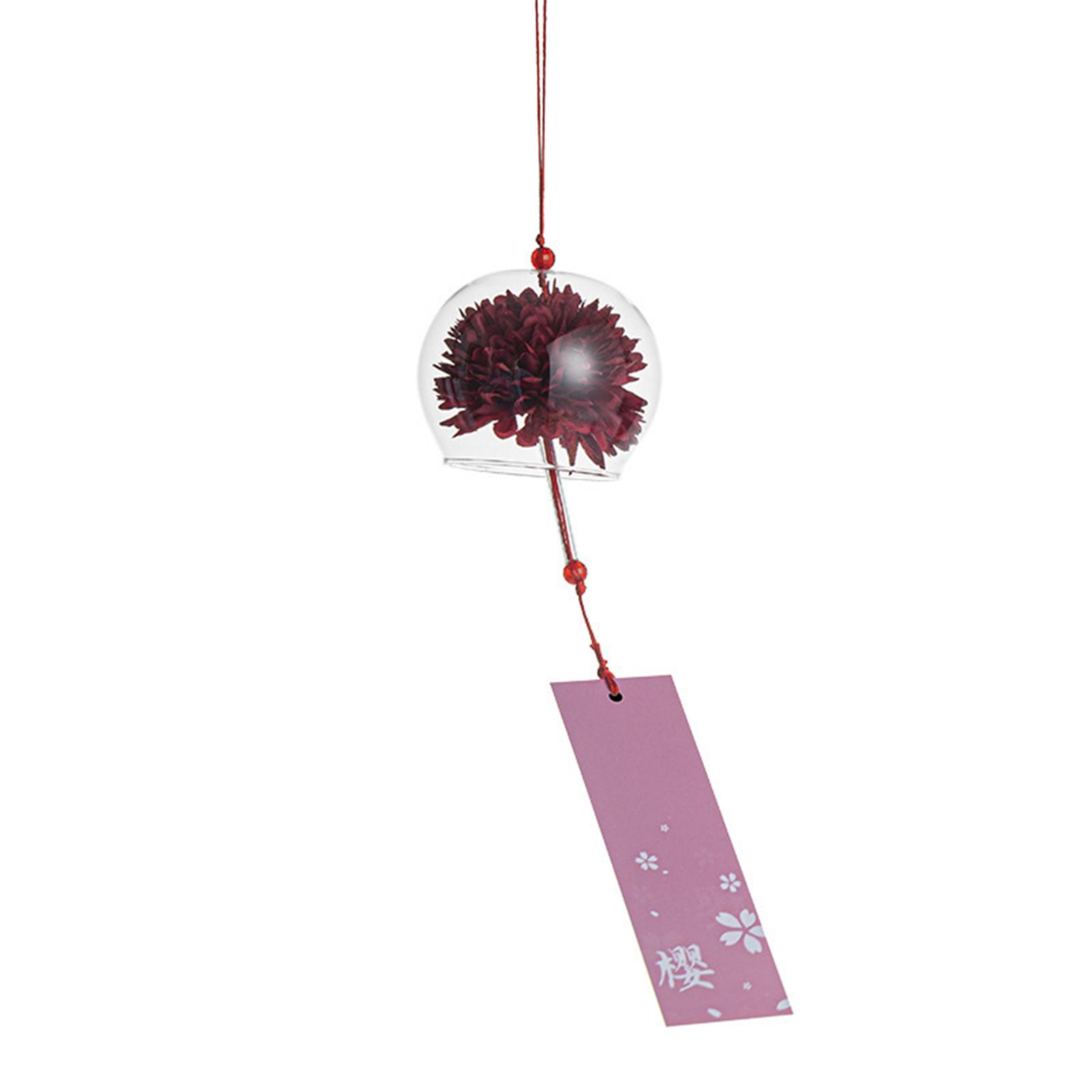 Elegant Flower Wind Chime Handcraft From Durable Glass Perfect For Indoor And Outdoor Space Adds Natural Beauty красный