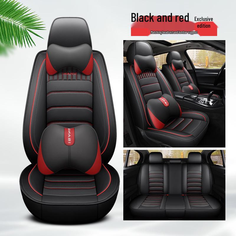 All-Season Full Leather Car Seat Cover - Universal Fit, Full Wrap Design