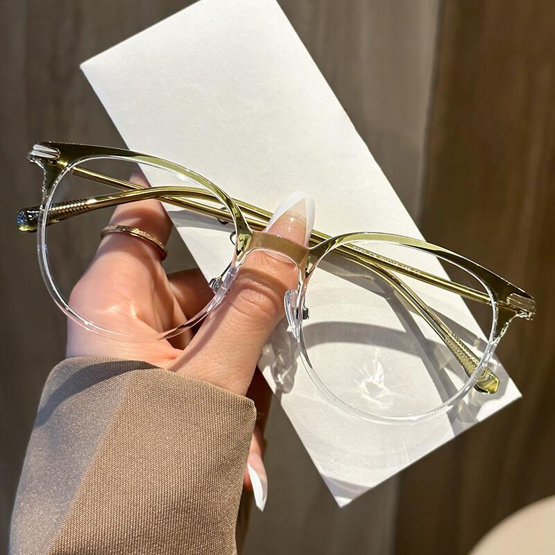 Anti-blue Light Glasses for Women Ultralight TR90 Transparent Square Frame Retro Reading Glasses 0~+600