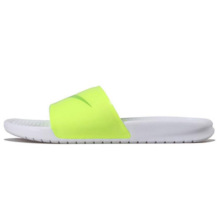 

Nike Benassi Jdi Print Fluorescence Yellow Slippers Volt white CI5927-771 38.5