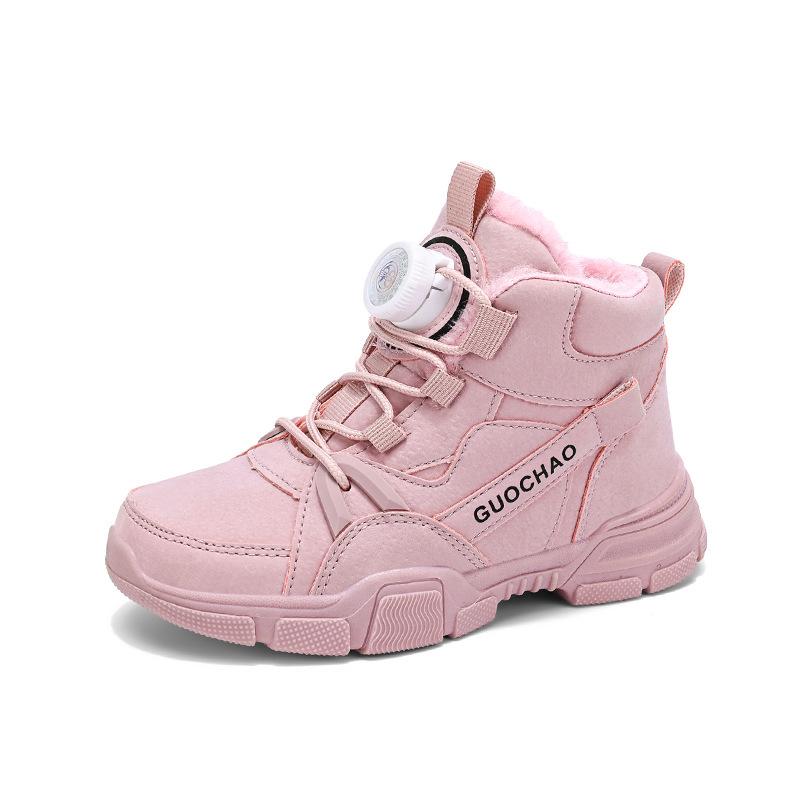 Boys' Winter 2023 Velvet-Lined Non-Slip Martin Boots - Warm and Trendy Cotton Sports Shoes for Kids