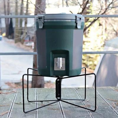 1pc Foldable Portable Fridge Ice Box Stand Stainless Steel Anti-Slip Picnic BBQ Bucket Bracket for Outdoor BBQ Picnic.
