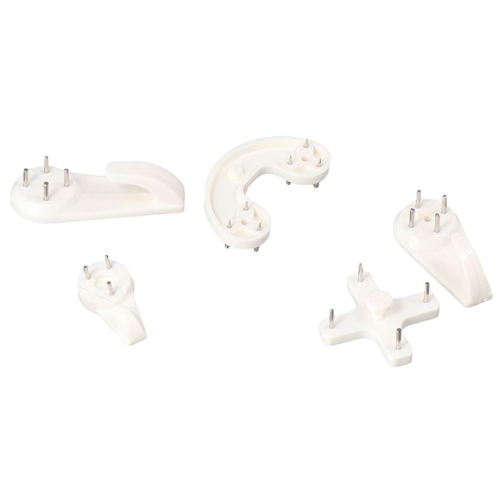 61 Pcs Plastic Wall Hooks  Nail Hangers No Damage Picture Frame Hanging Hook  Concrete Wall