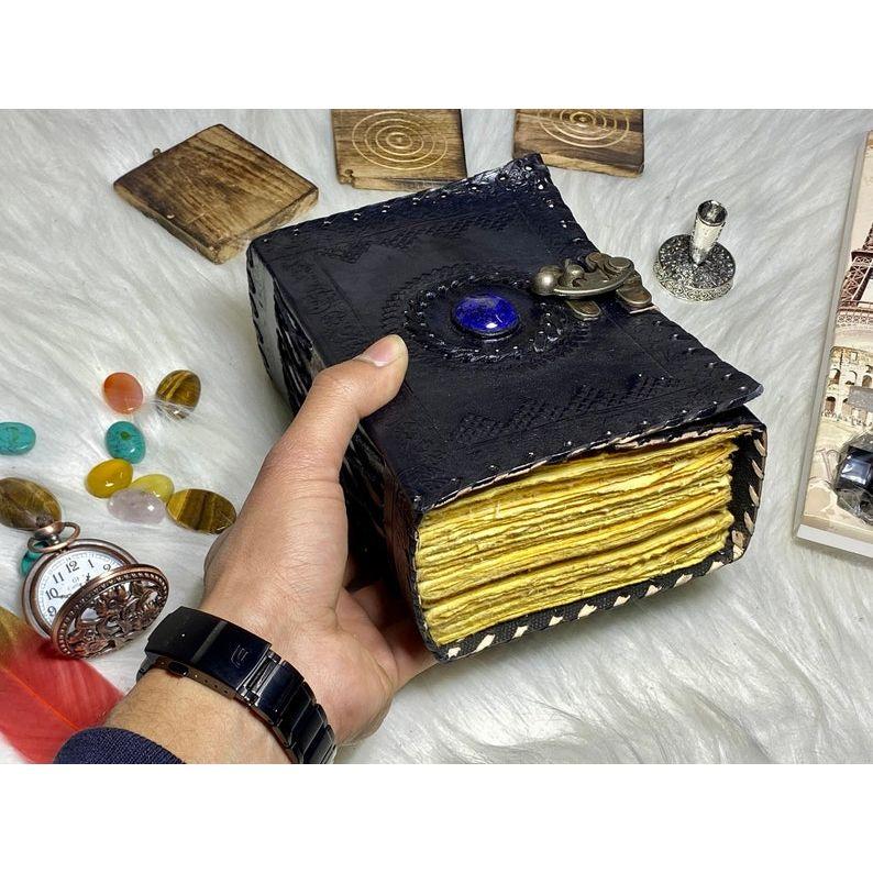 Leather Journal Celtic Stone Vintage Blank Spell Book of Shadows Junk Journal Grimoire Journal Handmade Journal Gifts for Him Her