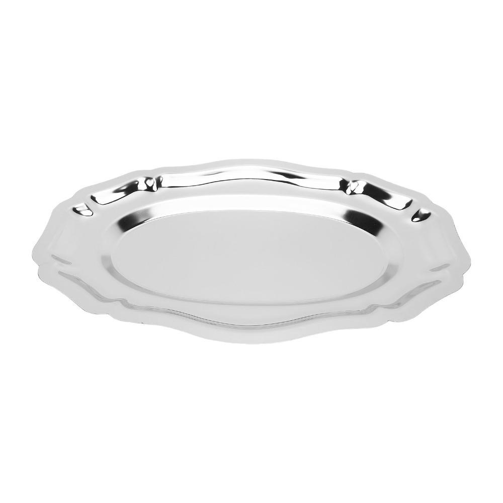 

Smooth Kitchen Platter Oval Korean Style Plate Easy To Clean Fruit Tray Restaurant Catering срібний