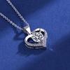 Heart Design Silver Necklace with Moissanite Pendant for Women by Xiaohongshu Kuaishou Douyin