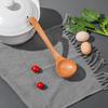 Home Wooden Heavy Duty Natural with Hanging Hook Scoop Soup Ladle Serving Spoon Tableware