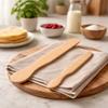 Spatules de cuisine - BON APPÉTIT - Set de 2 - 29 cm &amp; 38 cm - Bois naturel - Anti-rayure