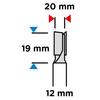 Two-flute End Mill, HM, 20 X 19 Mm, 12 Mm Shank