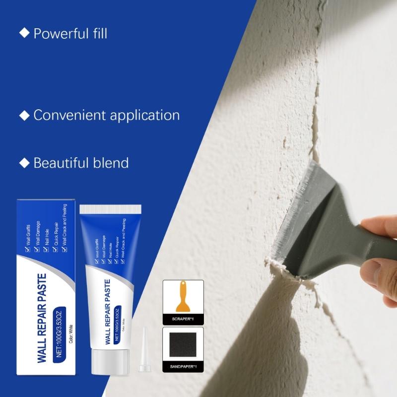 Strumento Professionale per la Riparazione di Cartongesso Set Efficiente per la Riparazione di Cartongesso con Ugello Carta Vetrata Raschietto Stucco E Strumento per Lisciare