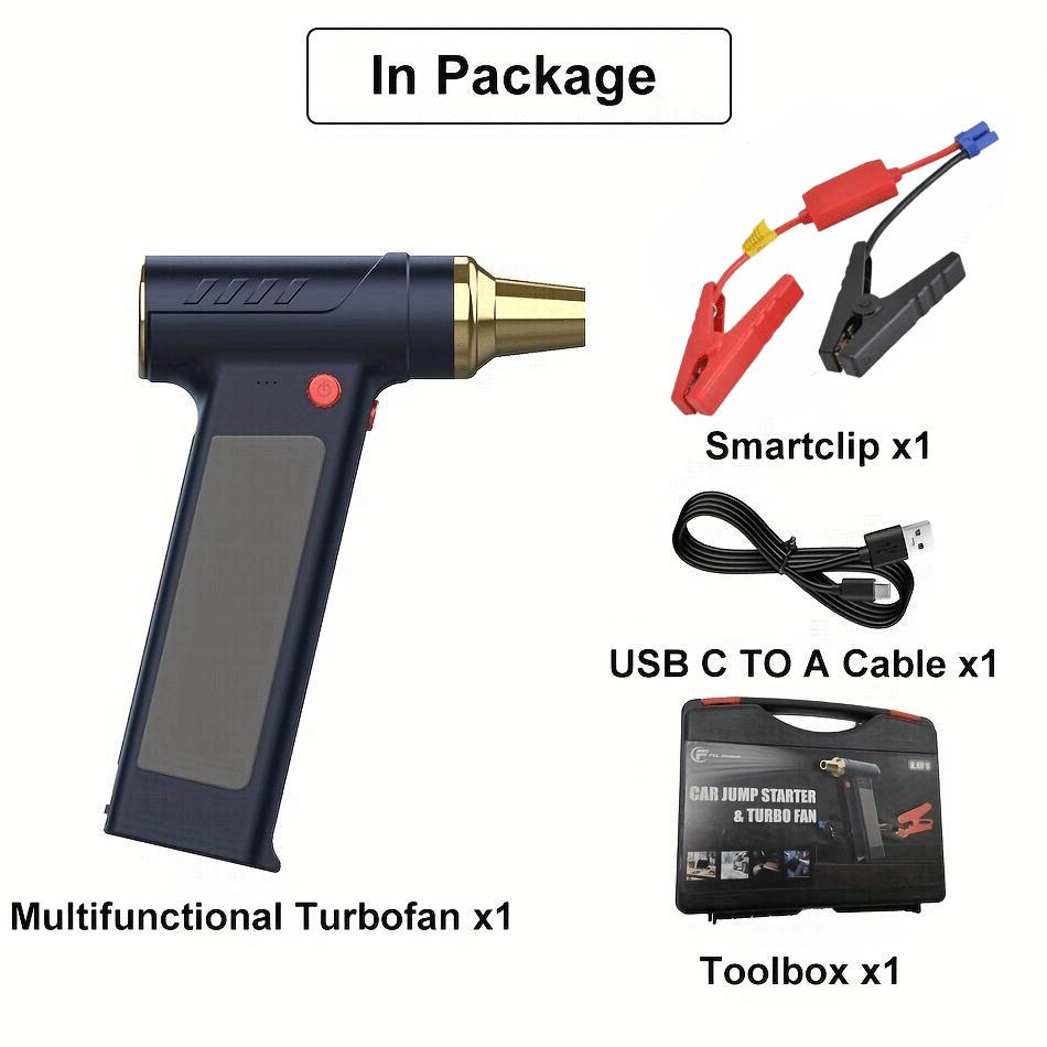 

Воздушный пылесос 3 в 1 с регулируемыми скоростями для сушки, очистки и аварийного запуска, пусковое устройство для автомобиля с пиковой силой тока 1000 А на 12 В чёрный