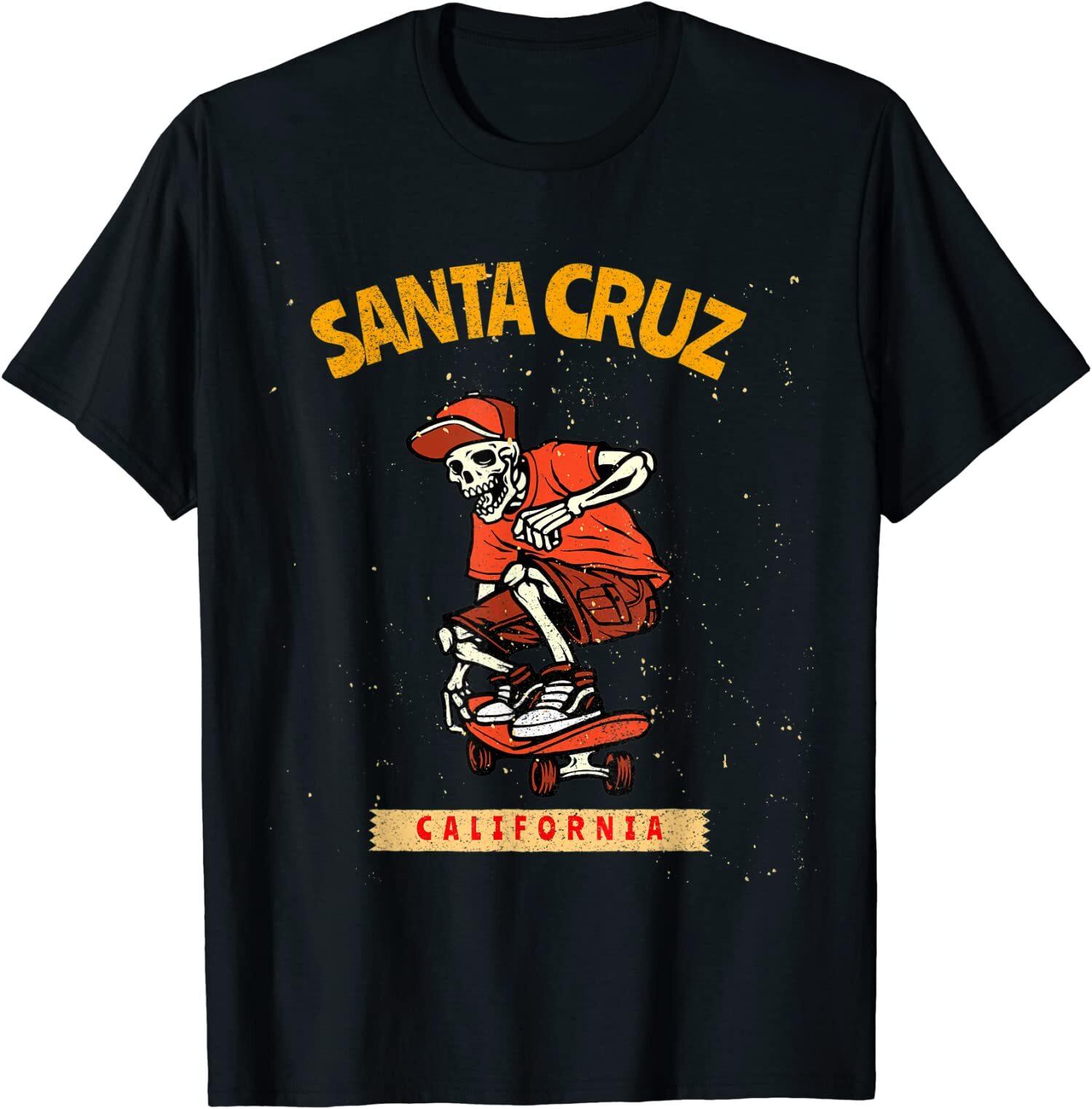 NEW LIMITED Vintage Santa Cruz California Skeleton Skateboarder T-Shirt S