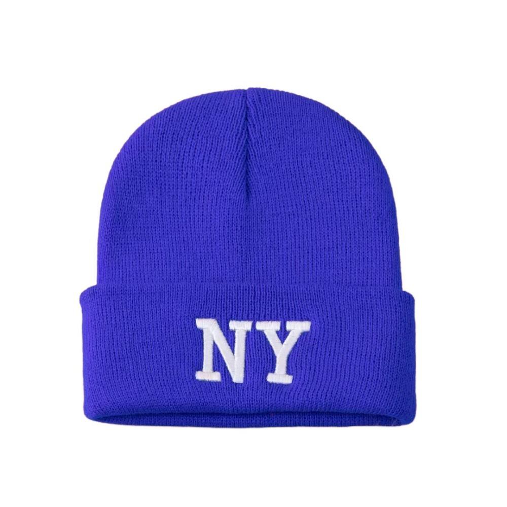 Solid Color Cold Cap Letter embroidery Knitted Skull Bonnet Winter Warm Knitted Beanies Hat  Unisex