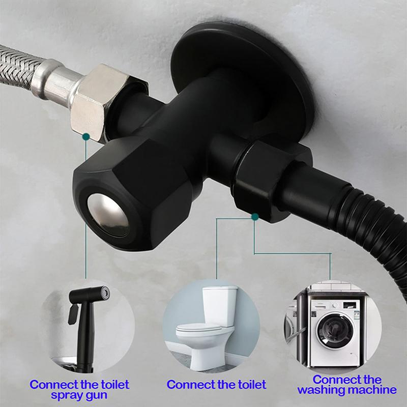 Black Stainless Steel Handheld Bidet Sprayer Set for Toilet Premium Pressurized Bathroom Shower Head with Spring Hose & Valve