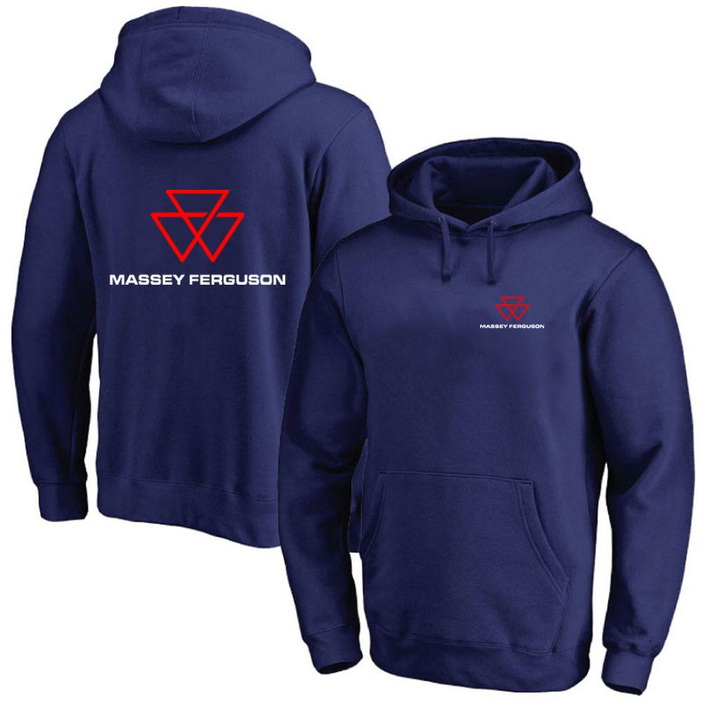 2025 Spring And Autumn Men's Massey Ferguson Logo Print Solid Color Pullover Hoodies High Street Fashion Windproof Hooded Coat