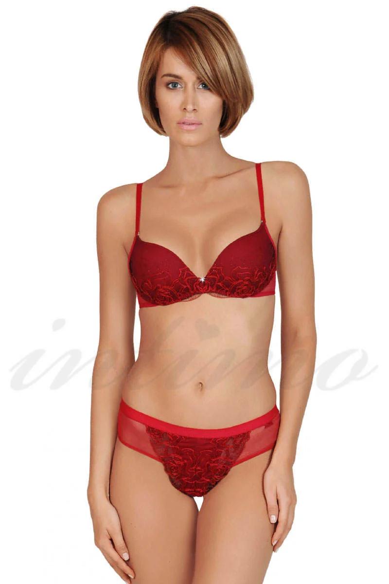 

Комплект білизни: бюстгальтер push-up і трусики бразилиана Lisca (50295) 80B/XL прозорий колір чорний