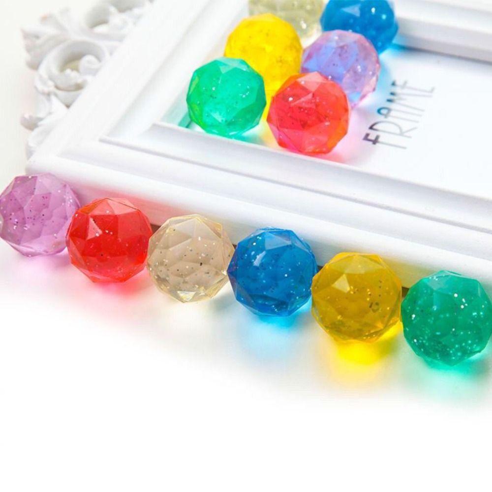 6Pcs Large Rubber Bouncy Ball Clear  Bouncy Ball Creative   Boys