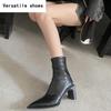 Designer Pointed Toe Women Modern Ankle Boots Fashion Square Heels Short Booties Ladies Dancing Party Prom Shoes