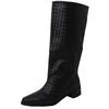 Design sense woven boots women's summer new versatile fashion big tube circumference thick heel boots