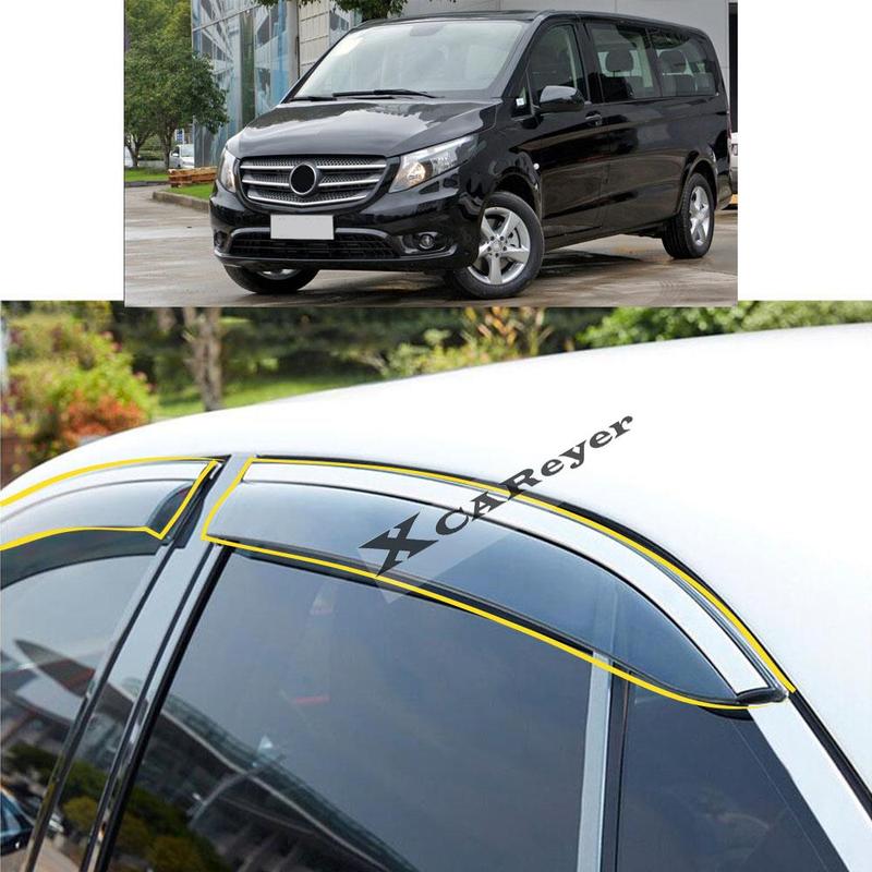 For Mercedes Benz Vito W447 2010 2011 2012 2013-2015 2016- Car Sticker Plastic Window Glass Wind Visor Rain/Sun Guard Vent