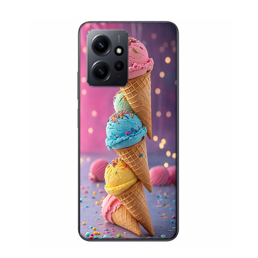 Colorful Ice Cream and Popsicles Phone Case For Redmi 12 13C 12C 15C 9 10 10C Note 13 Pro Plus 14 15 Pro 9T 9C 9A TPU Soft Cover