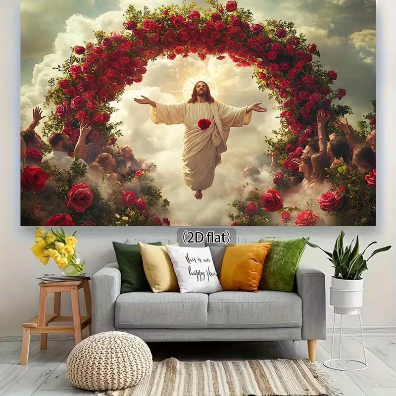 2D Divine Jesus Backdrop, Christian Event Party Background Cloth