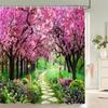3D Schöne bunte Blumenlandschaft Druck Badezimmer Wasserdichte Duschvorhang Polyester Vorhang Heimdekoration Vorhang