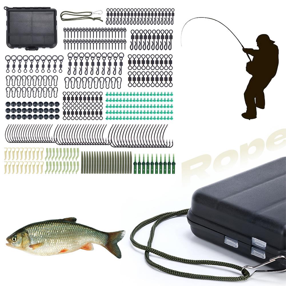421pcs Carp Fishing Accessories Including Fishing Hooks Clips Swivels Tail Sleeves Carp Fishing Accessories Set Fishing Tools