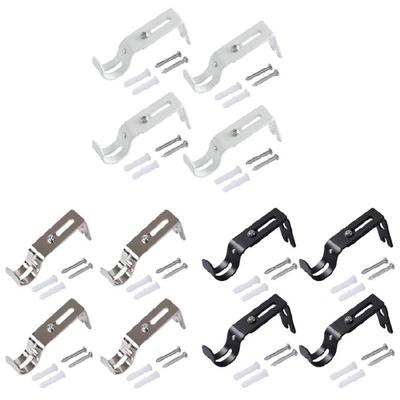 Curtain Rod Anchors, Adjustable Wall Mount Metal Brackets for Secure Drapery Hanging