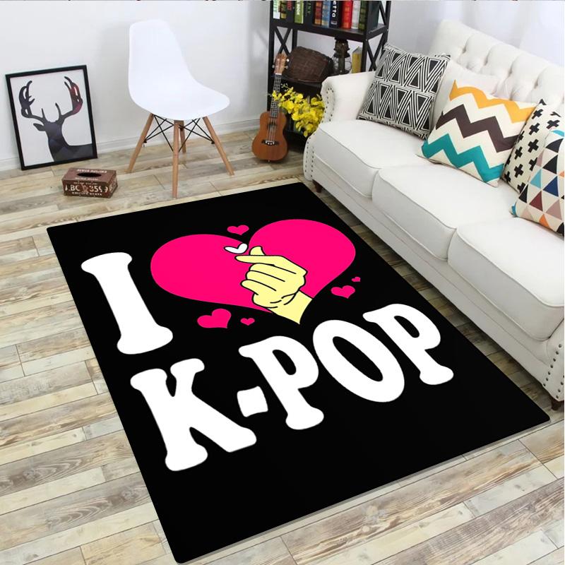 1Pc K Pop Print Rug - Home Decoration Carpet For Living Room Bedroom Flooring Computer Chair Area Rug