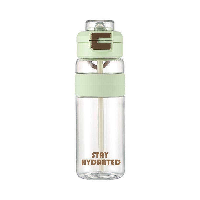 Water Bottle New Student Water Cup Outdoor Sports Large Capacity Straw Cup High Value Portable High Temperature Resistant Plastic Cup