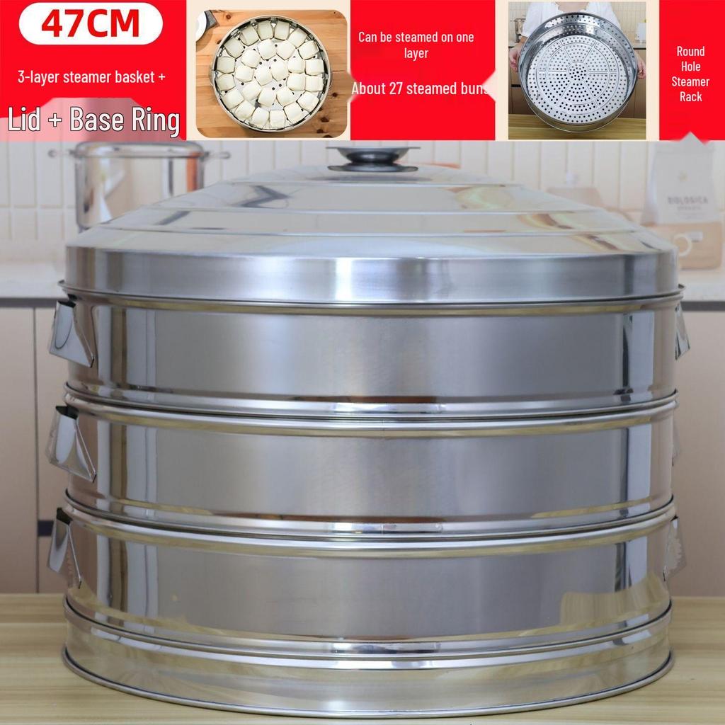 Extra Thick Stainless Steel Large Capacity Multi-layer Steamer Rack for Home and Commercial Use
