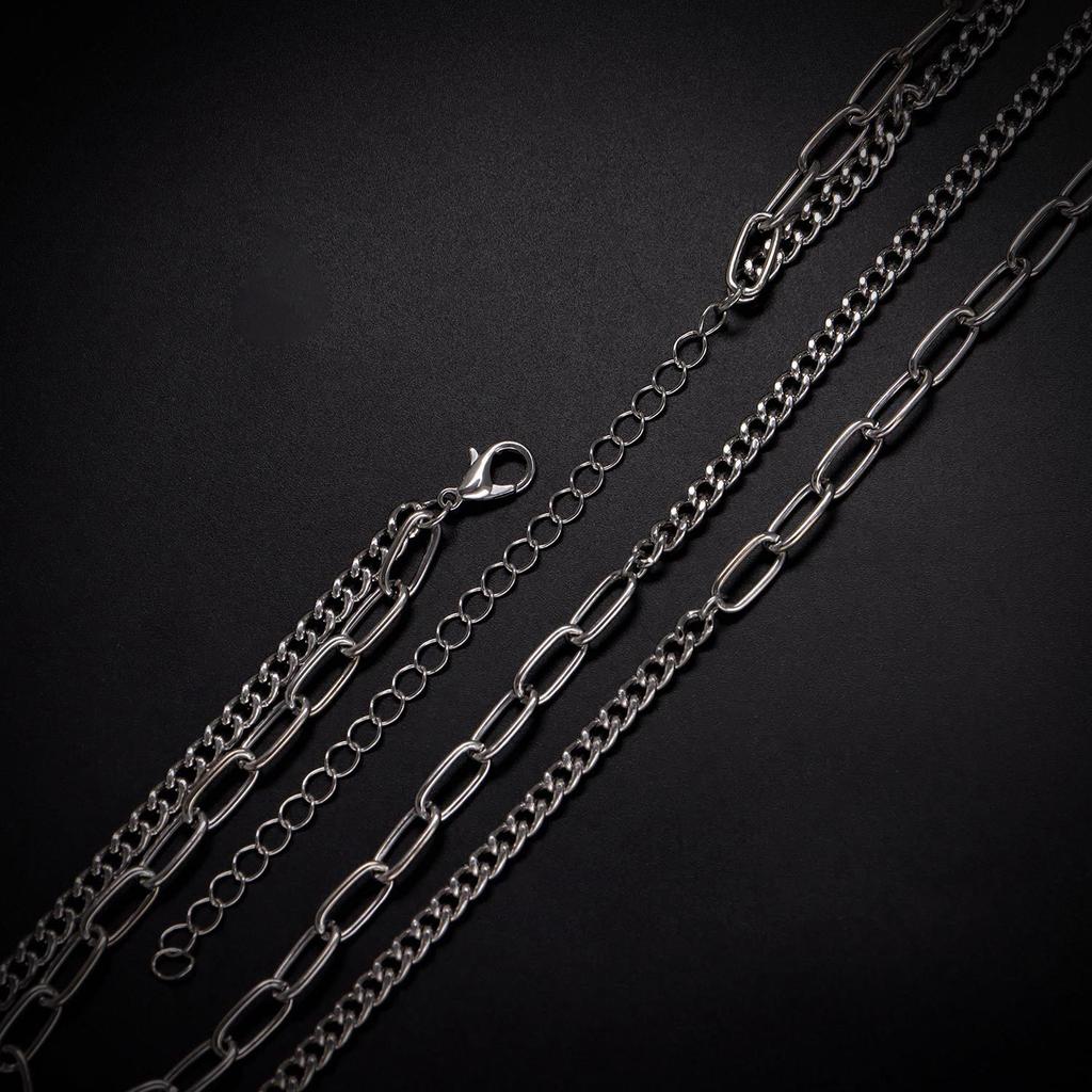 Korean ins trend simple chain necklace female, versatile personality geometric multi-layer necklace neck chain collarbone chain