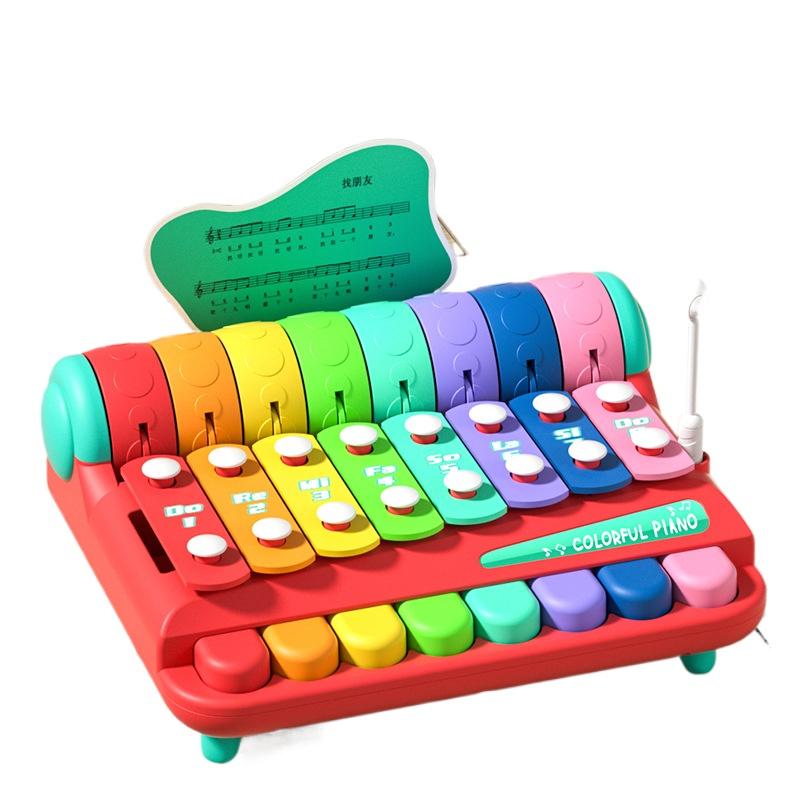 Montessori Educational Children's Xylophone Musical Instruments Toys Parish 8-Tone Piano Baby Percussion Game for 0-3 Years Old