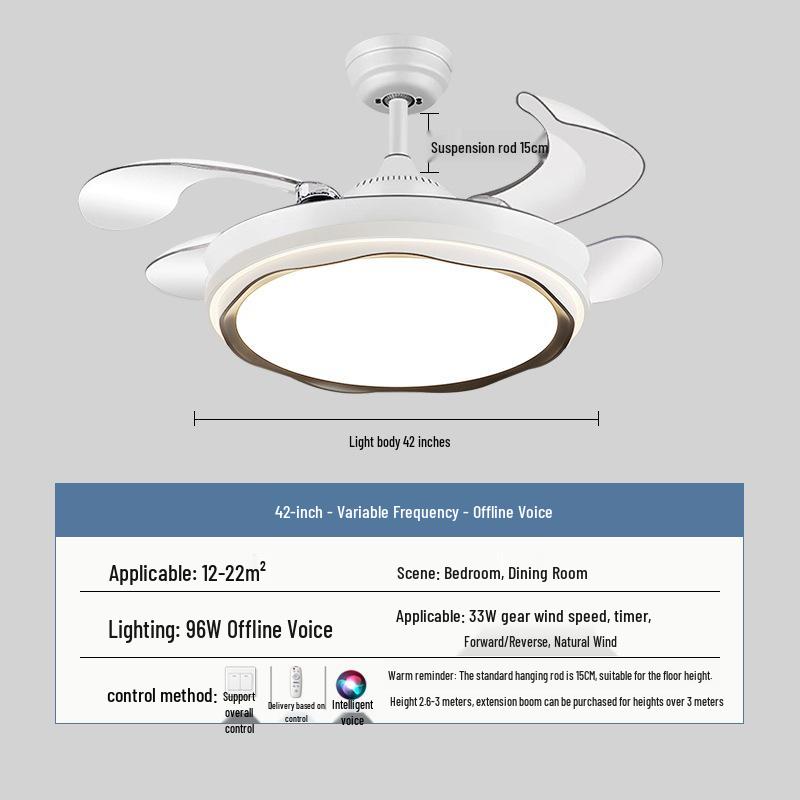 2026 New Model Flush Mount Ceiling Fan with Integrated Light for Living, Dining & Bedroom