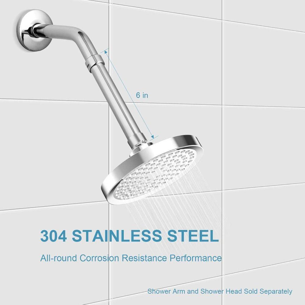 New Stainless Steel Shower Extension Rod Round 6 Inches Shower Bracket Extension Tube