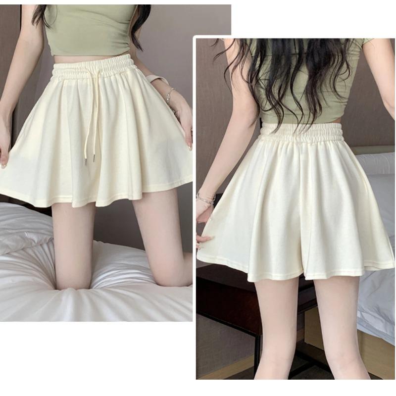 Damen Sommer Lässig Puffshorts Elastischer Bund Locker Vielseitige Rockhose