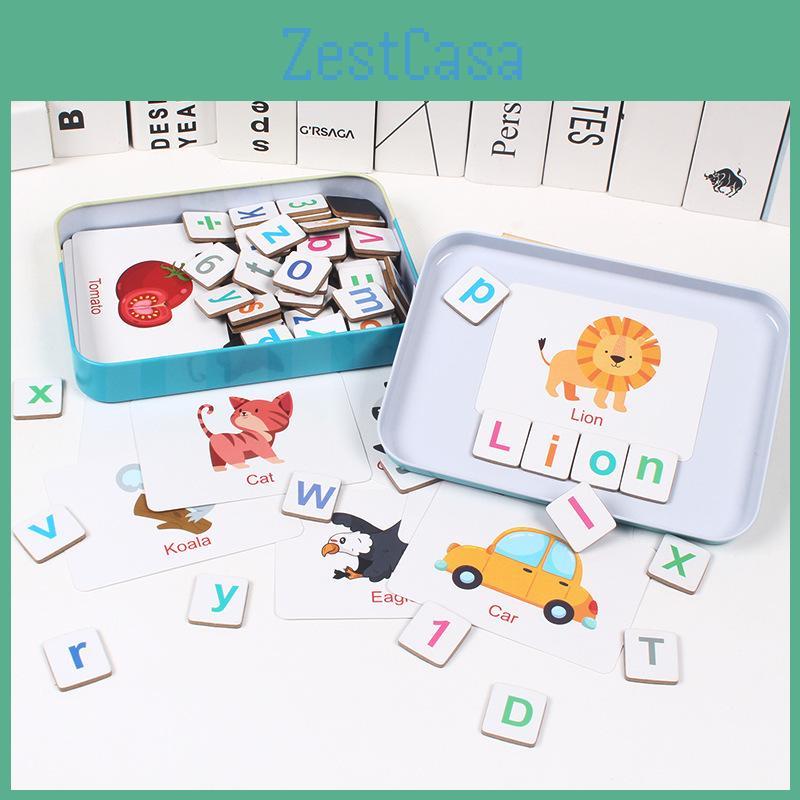 Word Wooden Magnetic Puzzle For Kids Educational Toy Learning Alphabet Set Play